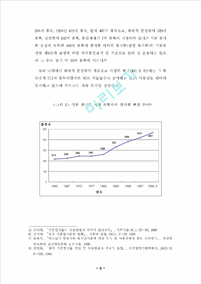 [학사논문] [식품영양] 식품첨가물의 안전성 및 암과의 관계.hwp